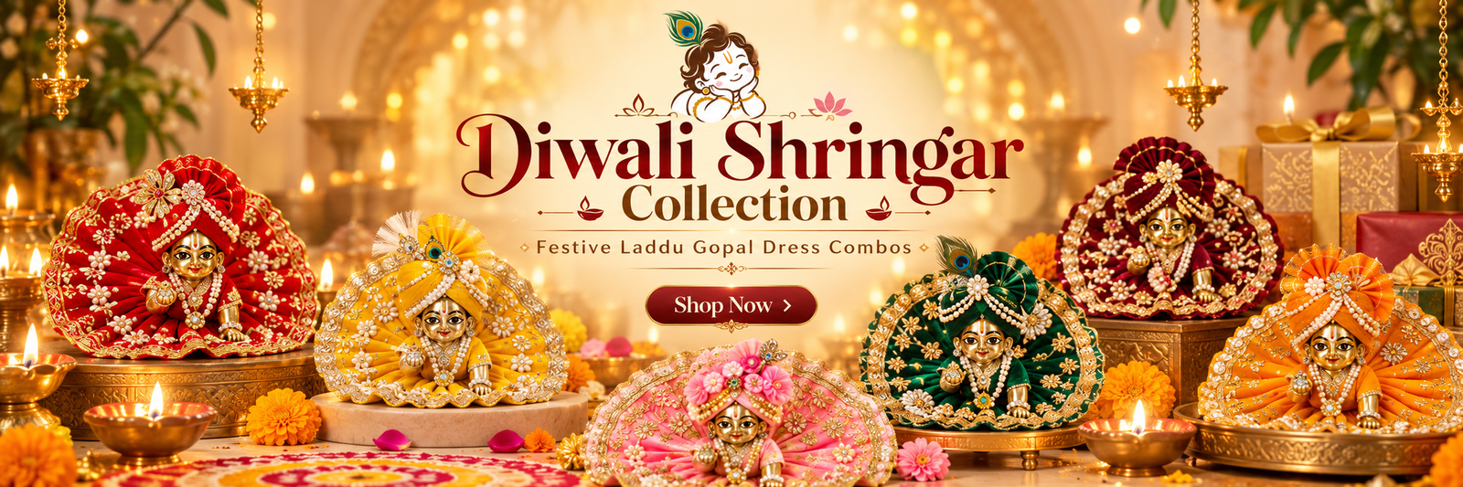 Diwali Shringar Collection - Festive Laddu Gopal dress combos