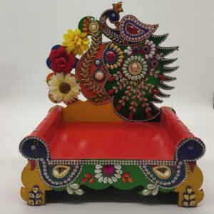 Royal Peacock Carved Singhasan for Thakur Ji