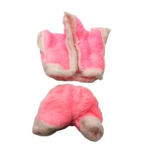 Baby Pink Woollen Winter Dress with Pom-Pom Cap